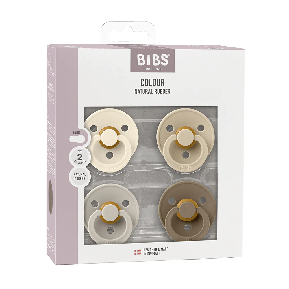 Colour Pacifiers 4 Pack - Ivory/Sand/Vanilla/Dark Oak