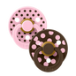 STUDIO Colour Pacifiers 2 Pack Polka - Baby Pink/Mocha