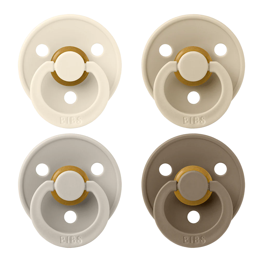 Colour Pacifiers 4 Pack - Ivory/Sand/Vanilla/Dark Oak