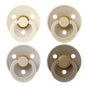 Colour Pacifiers 4 Pack - Ivory/Sand/Vanilla/Dark Oak