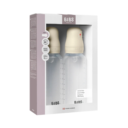 Baby BPA-Free PP Bottle Set 270ml 2 Pack Silicone - Ivory