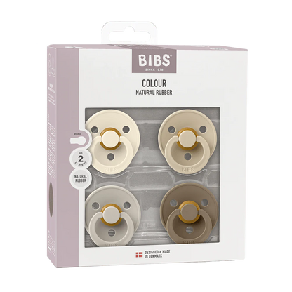 Colour Pacifiers 4 Pack - Ivory/Sand/Vanilla/Dark Oak