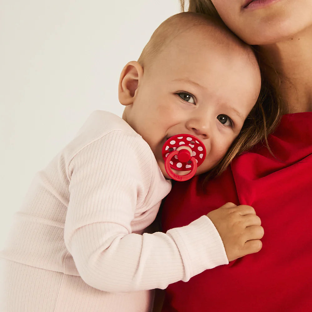 STUDIO Colour Pacifiers 2 Pack Polka - Blossom/Candy Apple
